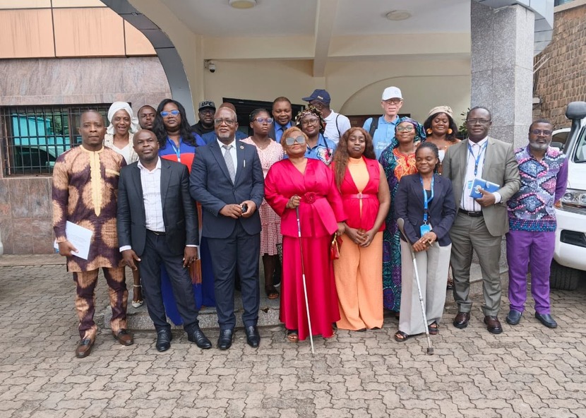 Participants outside the restitution workshop on inclusive elections, Yaounde, June 2026.